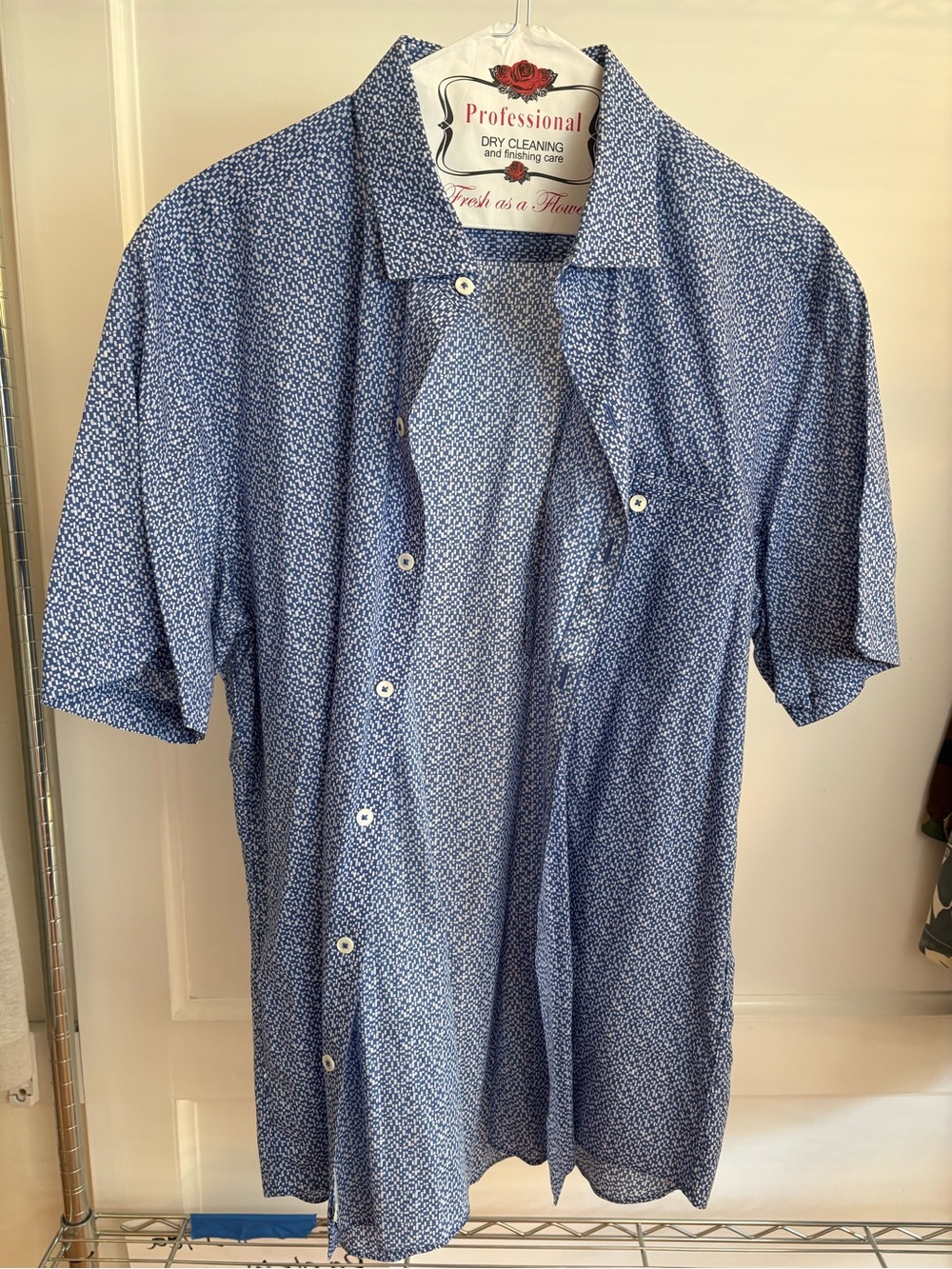 Zachary Prell Blue Micro Print Button Down